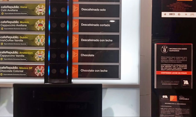 alérgenos en máquinas