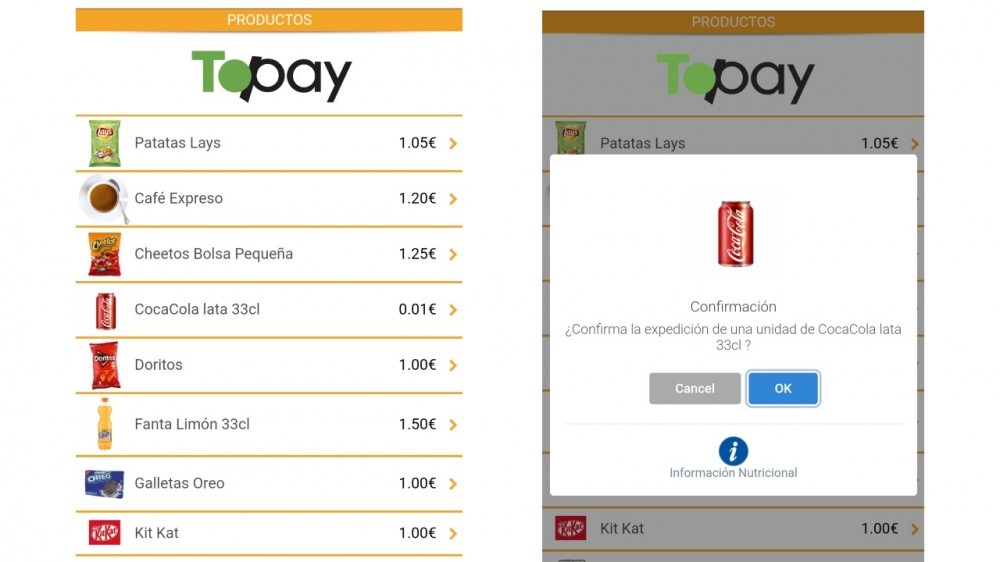 topay app de pago vending