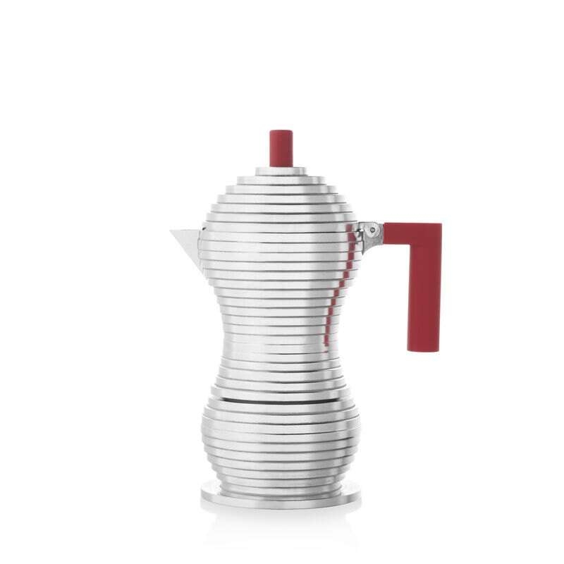 Moka roja Alessi Pulcina para inducción de 3 tazas - 21908