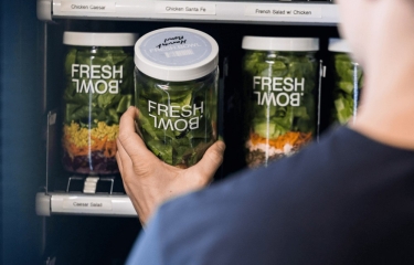 Ensaladas frescas envasadas en vidrio para máquinas de vending