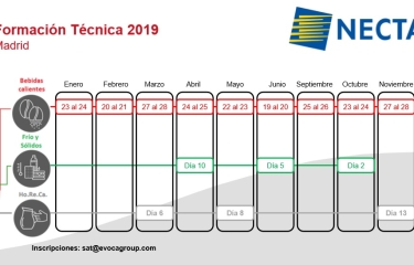 Necta hace públicos sus calendarios de formación técnica para vending y Horeca de cara a 2019
