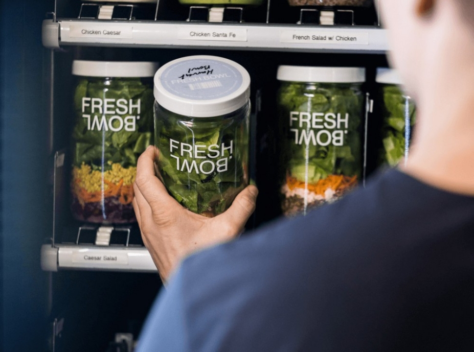 Ensaladas frescas envasadas en vidrio para máquinas de vending Ensaladas frescas envasadas en vidrio para máquinas de vending