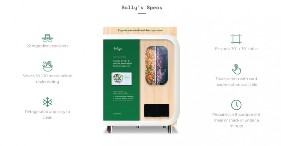 Ensaladas frescas al momento con el robot expendedor Sally Ensaladas frescas al momento con el robot expendedor Sally