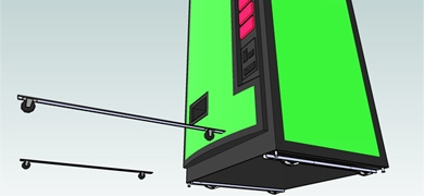 Nuevo sistema para la instalación de máquinas expendedoras basado en calces y ruedas extraíbles Nuevo sistema para la instalación de máquinas expendedoras basado en calces y ruedas extraíbles