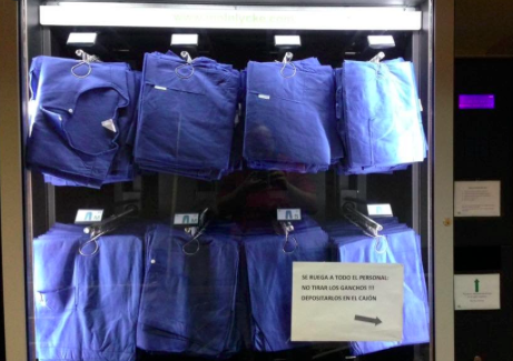 Instalación de máquinas automáticas para vestuario sanitario