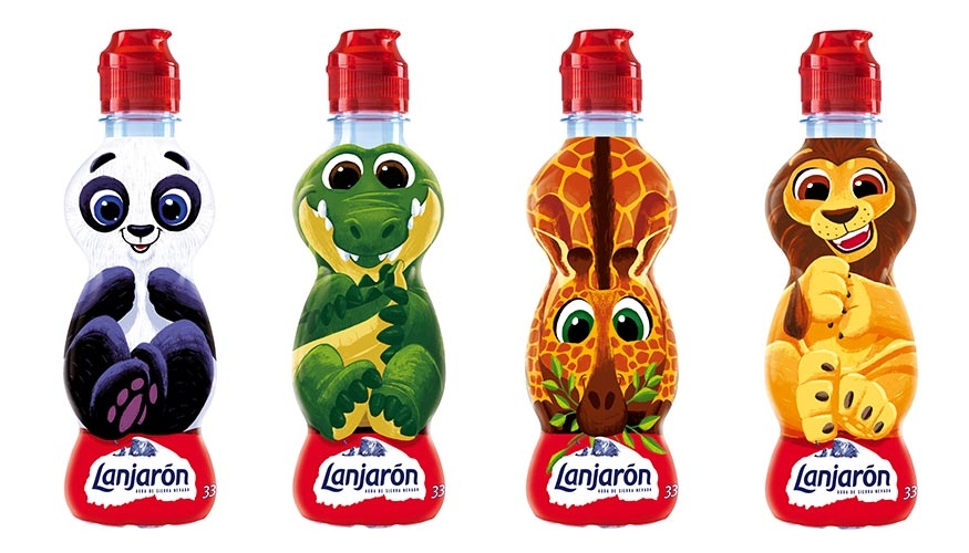 Lanjarón viste sus botellas de animales de la selva para atraer al público infantil Lanjarón viste sus botellas de animales de la selva para atraer al público infantil