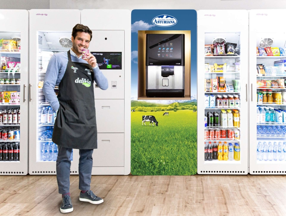Las máquinas de vending de Delikia incorporarán leche de Central Lechera Asturiana