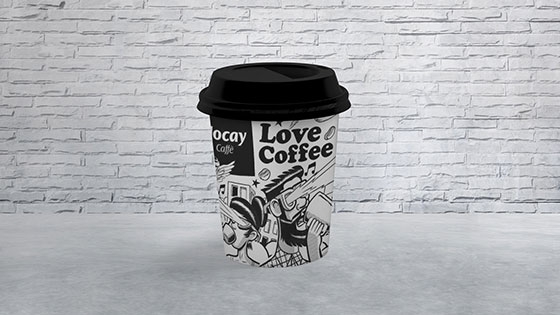 Creatividad novel para los vasos de café