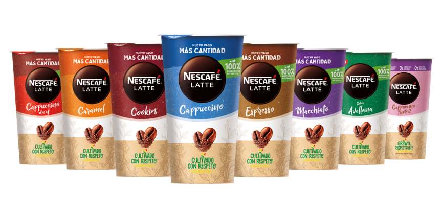 Nescafé Latte y su nuevo vaso fabricado con un 30% de plástico de origen renovable Nescafé Latte y su nuevo vaso fabricado con un 30% de plástico de origen renovable