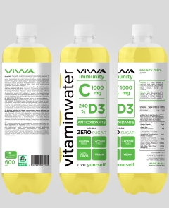 Viwa Vitaminwater Immunity C 1000 + D3 600ml Limón