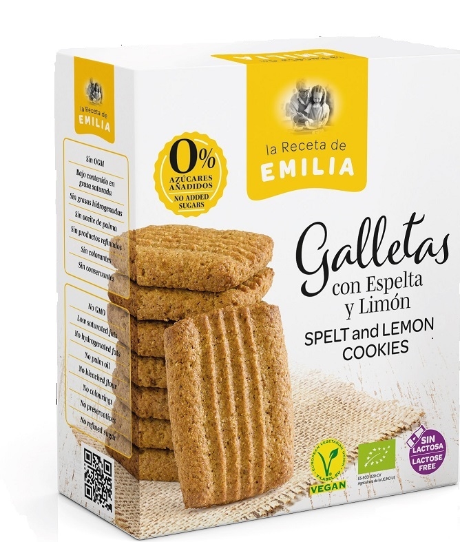Galletas de espelta y limón sin azucares añadidos