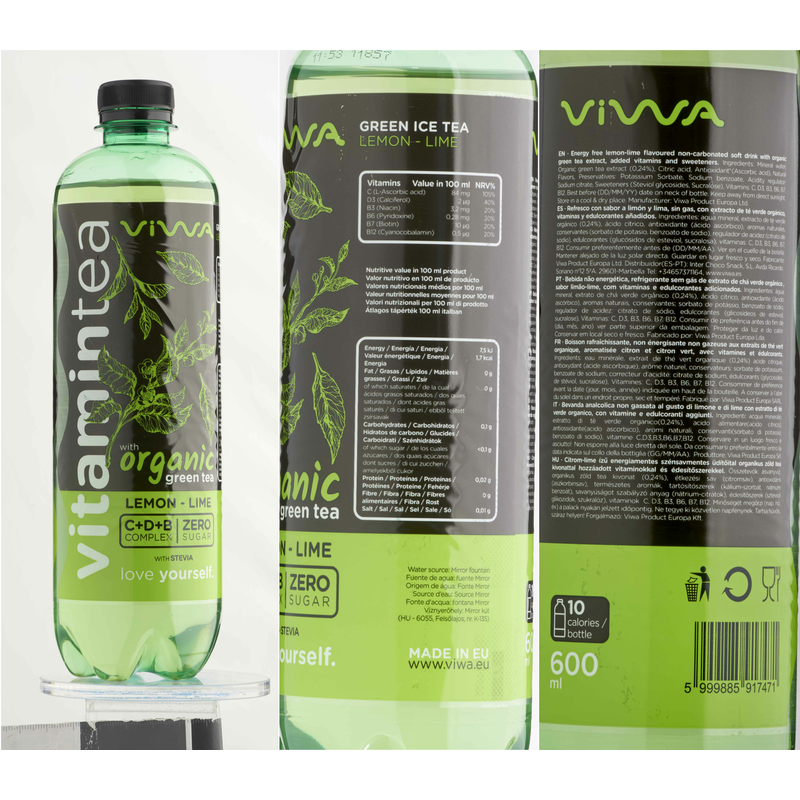 Viwa Vitamintea Green tea Lemon Zero 600ml