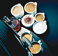 Una muestra de cafés para servir