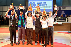 Ganadores de un concurso de baristas 