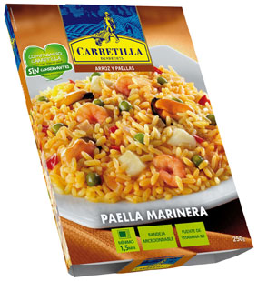 La Paella Marinera de Carretilla, una de sus sabrosas aportaciones al canal Vending. carretilla vending machines maquinas expendedoras ensaladas platos preparados