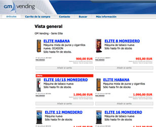 tabaco maquina expendedora vending cigarrillos GMvending