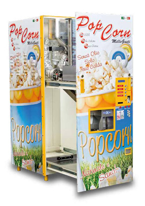 La Maxima Popcorn, de la italiana IVM, innova en la venta de palomitas de maíz. palomitas popcorn ivm vending machine maquina expendedora