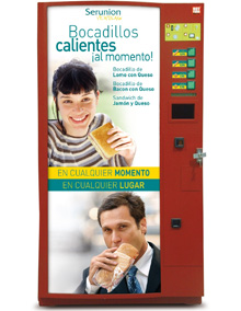 Serunion vending expendedoras bocadillos calientes HotFoodMagic