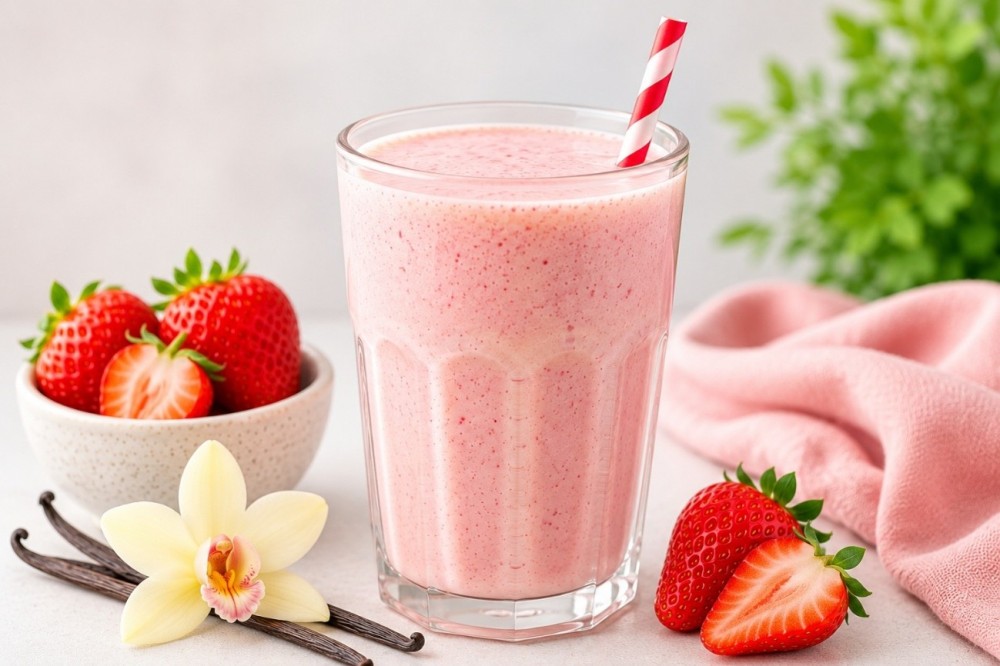 Simat Batido VainiFresa Receta